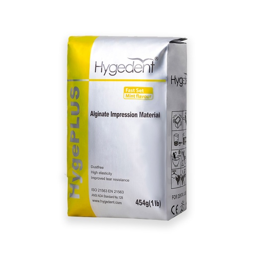 Alginato ortodóntico (orthodontic) HYGEPLUS, x 454g. HYGEDENT