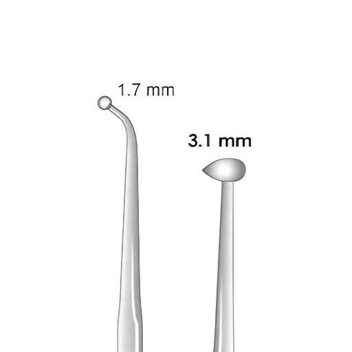 Bruñidor de bola doble, 1,7/3,1 mm. ROCKMED (MDR.CO.064)