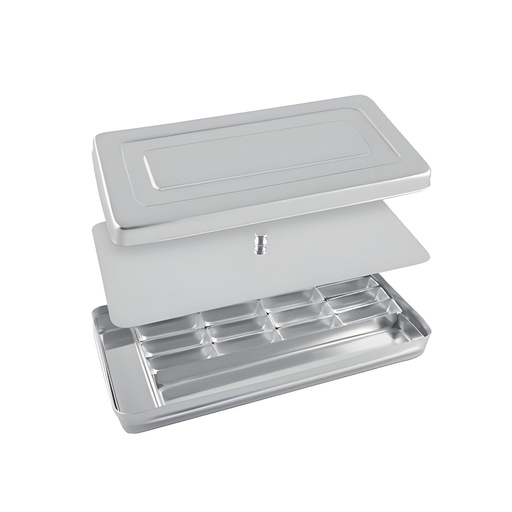Caja MAXI para endodoncia e implantes, con tapa, 210 x 100 x 30 mm. ROCKMED (MDZ.STR.14)