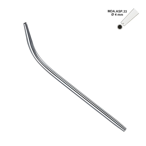 Cánula de aspiración metálica de 17,5 cm, Ø 4 mm. ROCKMED (MDA.ASP.33)