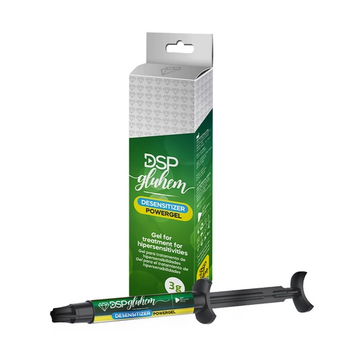 Desensibilizante dental WHITE GLUHEM POWER GEL, para hipersensibilidad, jeringa x 3g + puntas. DSP