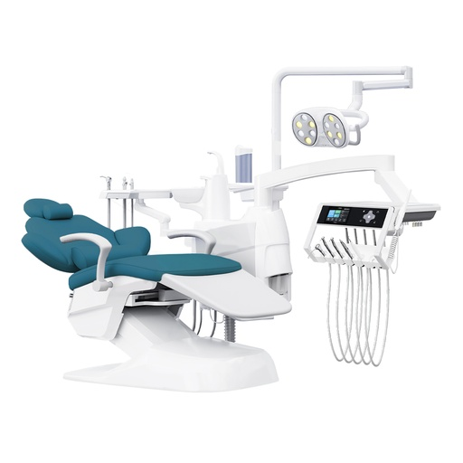 Equipo sillón odontológico X5 Colgante (Mod. 2026), con pantalla táctil Smart, banqueta y foco Cialítico 12 LEDs. CINGOL