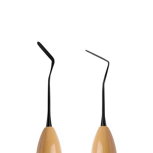 Espátula para composite delgada y flexible de Titanium Black antiadherente con mango ergonómico de silicona. ROCKMED (MDR.SFT.11BX)