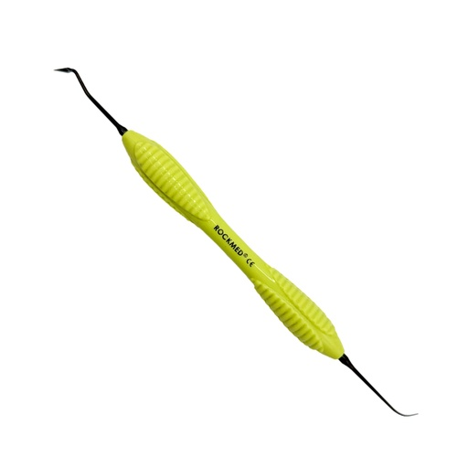 Espátula para fisuras de punta fina de Titanium Black antiadherente con mango ergonómico de silicona. ROCKMED (MDR.SFT.15BX)
