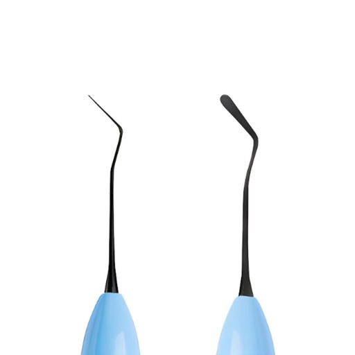 Espátula para modelado de composite de Titanium Black antiadherente, con mango ergonómico de silicona. ROCKMED (MDR.SFT.13BX)