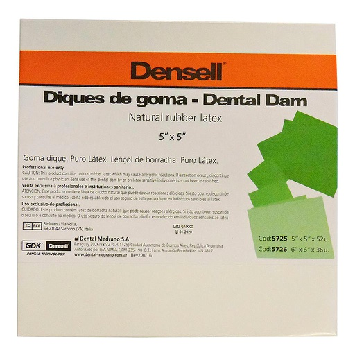 Goma Dique 5x5, x 1u. DENSELL