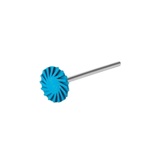 Goma diamantada Twist Grueso para pulido 40TW117 (Celeste), Ø17mm, montada PM. SYNDENT