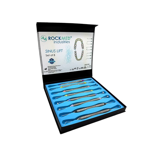 Kit de curetas sinusales para elevación de seno, x 8u. ROCKMED (DRLP.022)