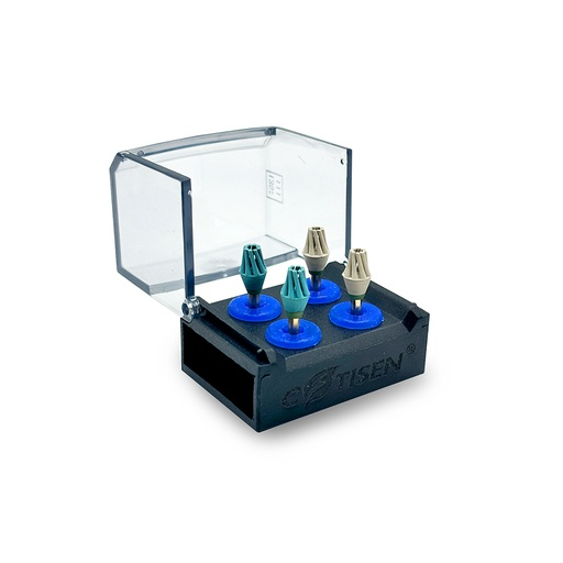 Kit de gomas de pulido para CA, 4u x Oclusal (fino y medio). COTISEN