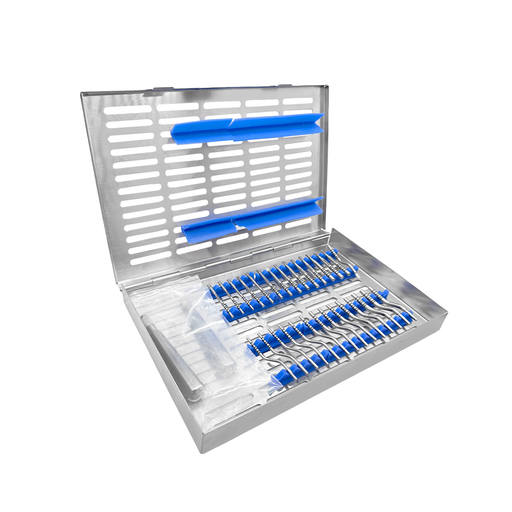 Kit de osteótomos para expansión ósea, 30 Puntas intercambiables + 2 mangos + cassette. ROCKMED (MDS.200.02)