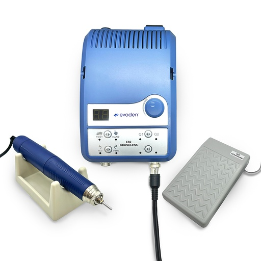 Micromotor para laboratorio E-50 Brushless (sin carbones), 50.000 rpm, pedal progresivo. EVODEN
