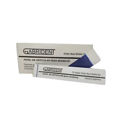 Papel de Articular para modelos, libro Azul doble faz, x 12 hojas. GABRIDENT