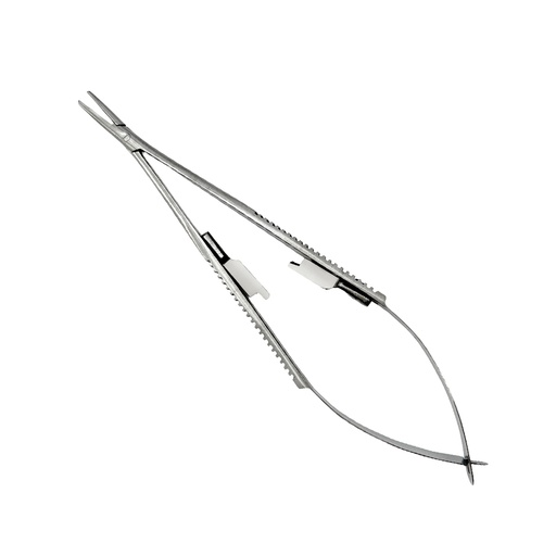 Porta agujas Castro Viejo Recto punta fina ranurada, 14 cm. ROCKMED (MDS.25.26.2)
