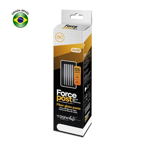 Postes de fibra para restauración dental Forcepost Start, Kit (5 postes + 1 fresa). DSP