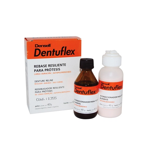 Rebasado larga duración Dentuflex, 40ml + 40g + accesorios. DENSELL